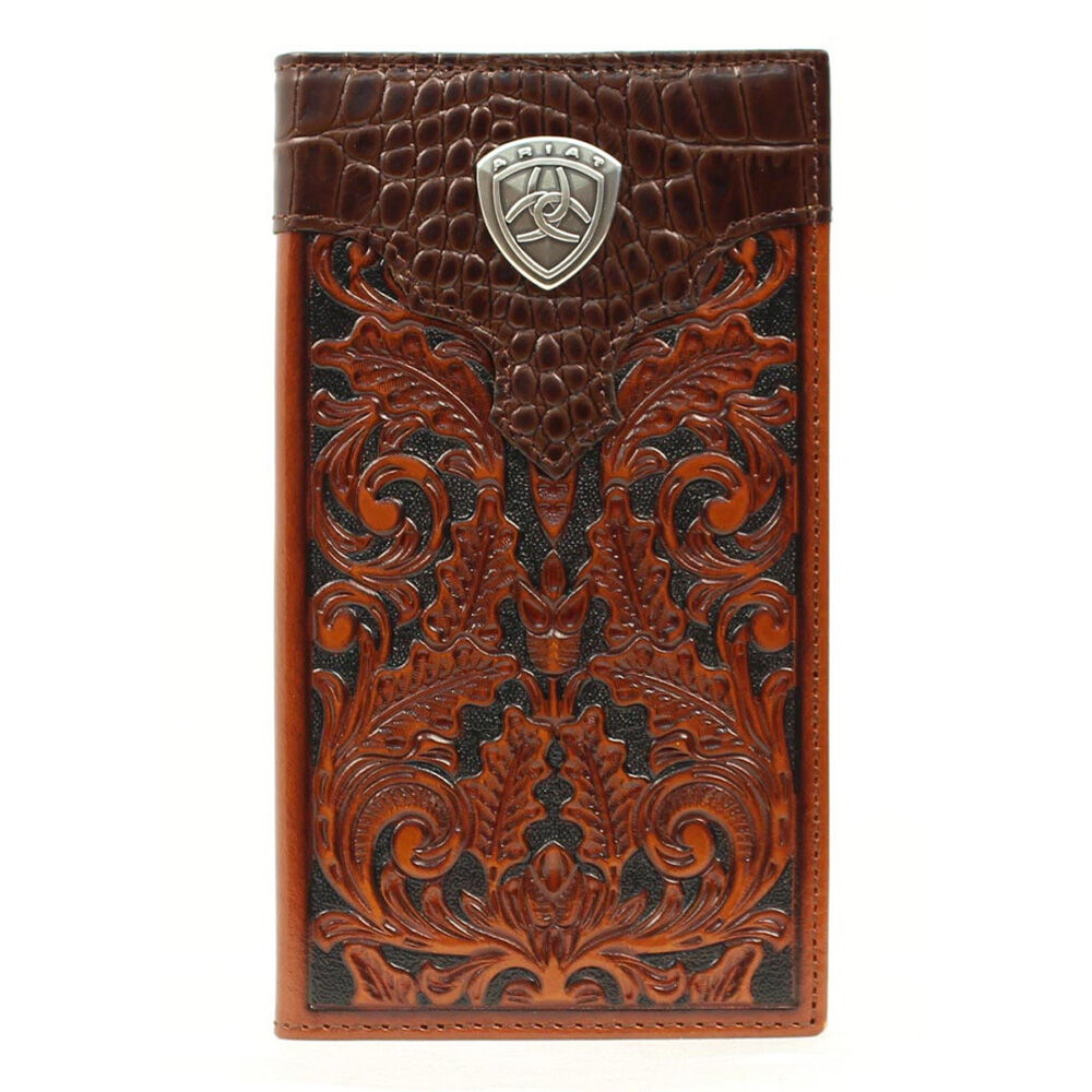 image of Men's Leather Embossed Rodeo Bi-Fold Wallet