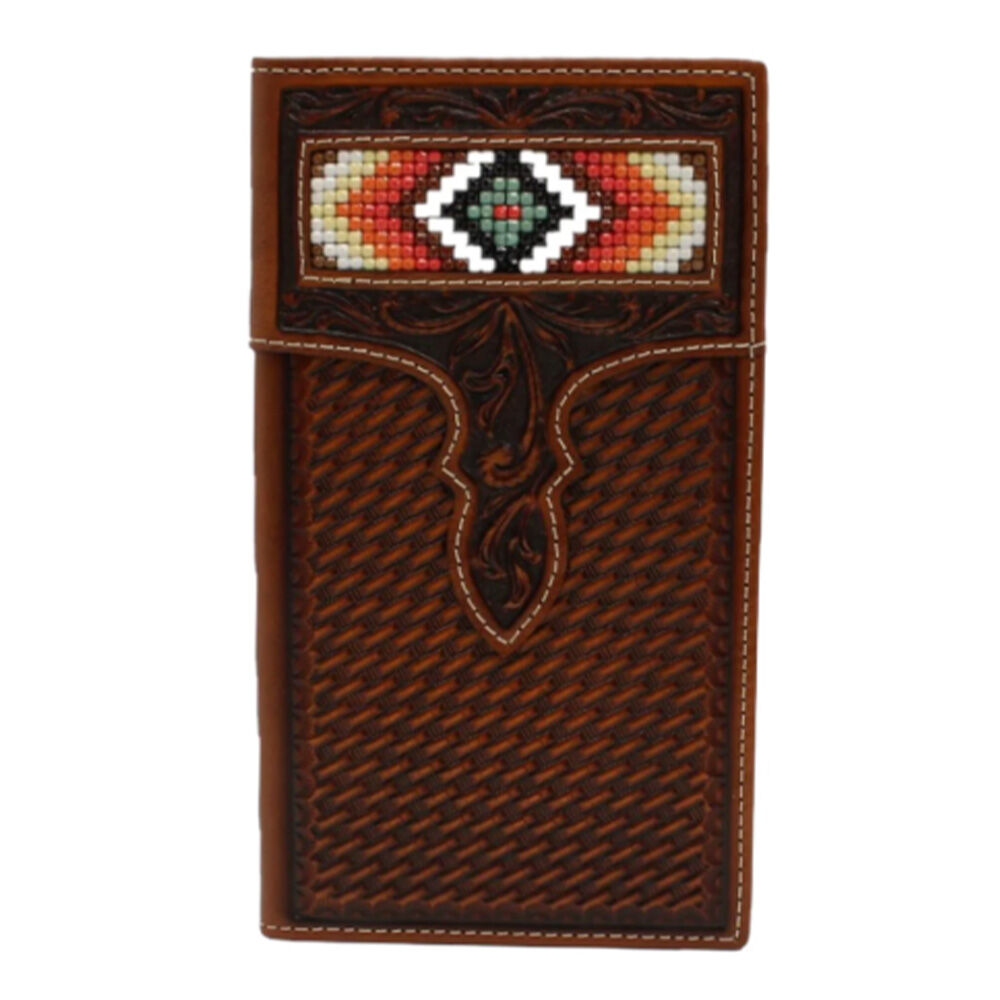 image of Men's Beaded Basket Weave Rodeo Bi-Fold Wallet