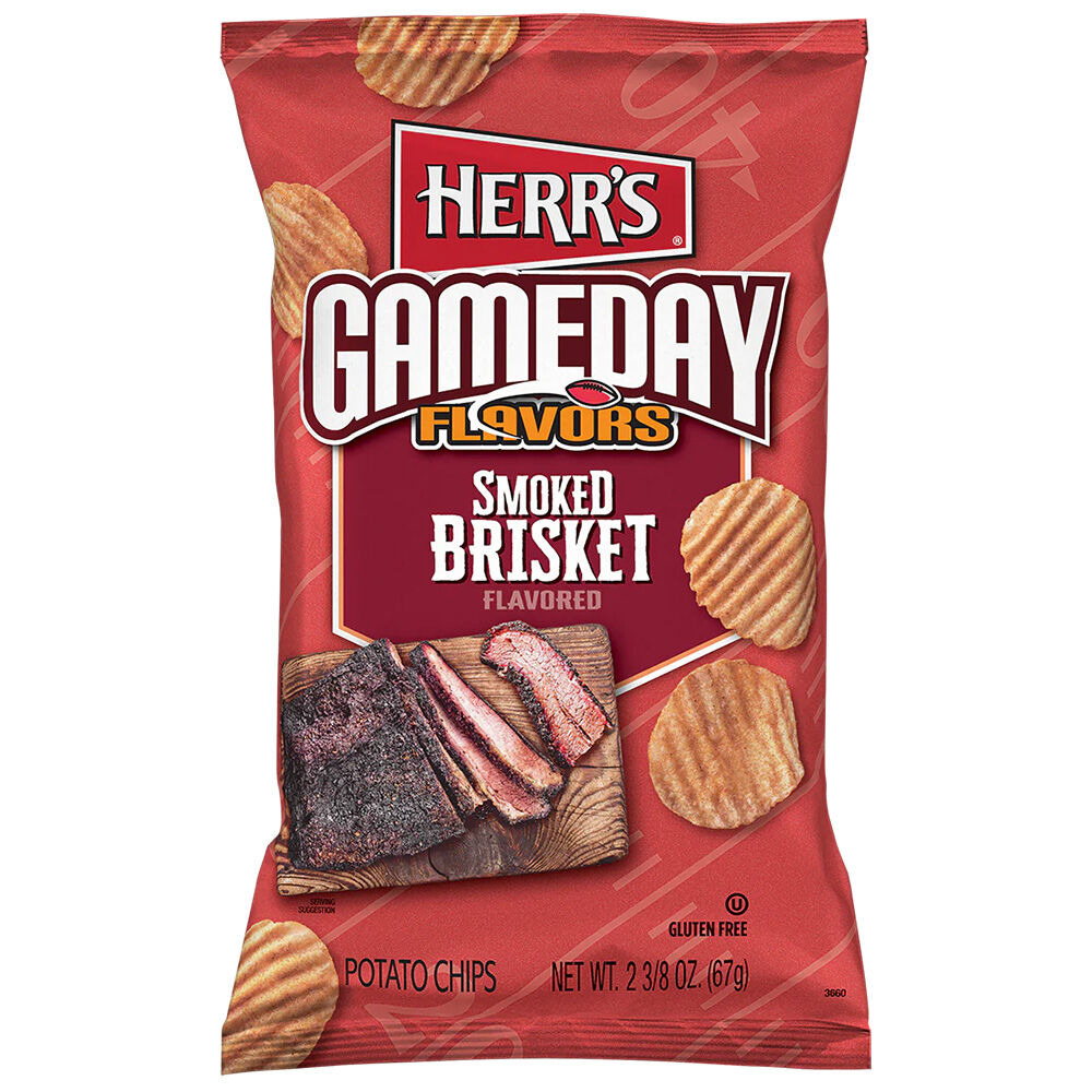 image of Gameday Flavors Smoked Brisket Potato Chips, 7 oz