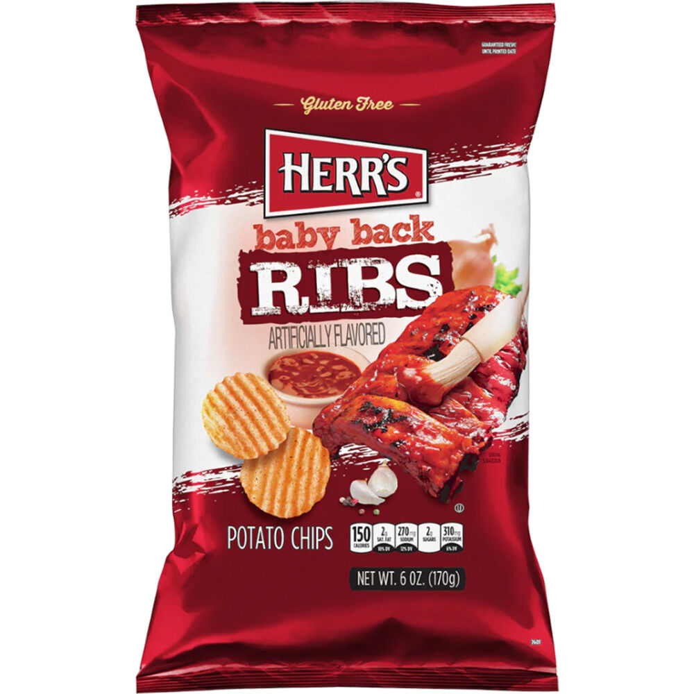 image of Baby Back Ribs Potato Chips, 6 oz