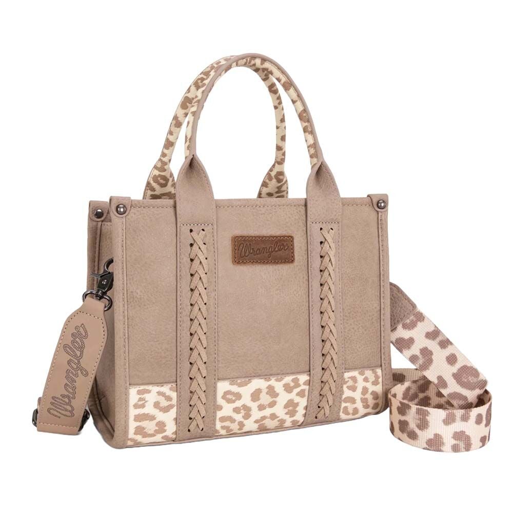 image of Women's Leopard Print Concealed Carry Tote, Tan
