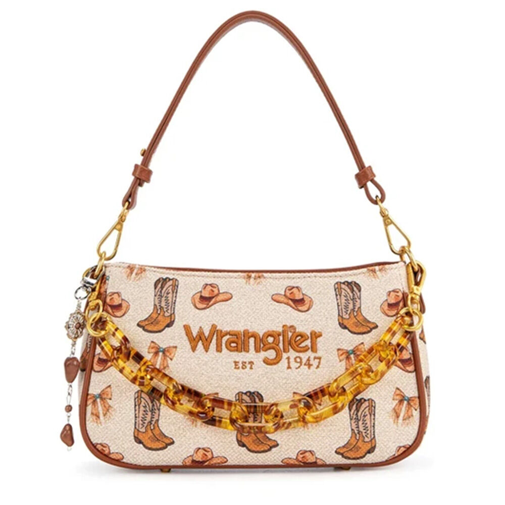 image of Women's Western Cowboy Print Baguette Shoulder Bag