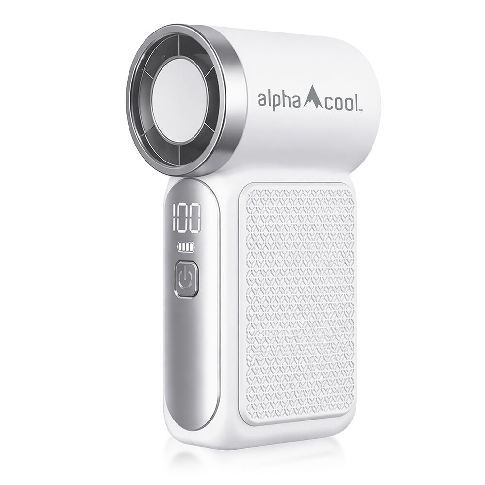 image of AlphaCool Mini Rechargeable Handheld Fan, White