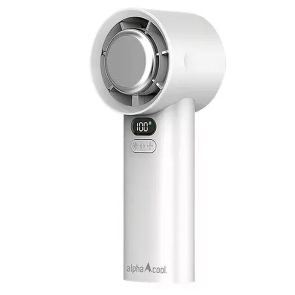 image of AlphaCool Rechargeable Handheld Fan With Cooling Plate,White