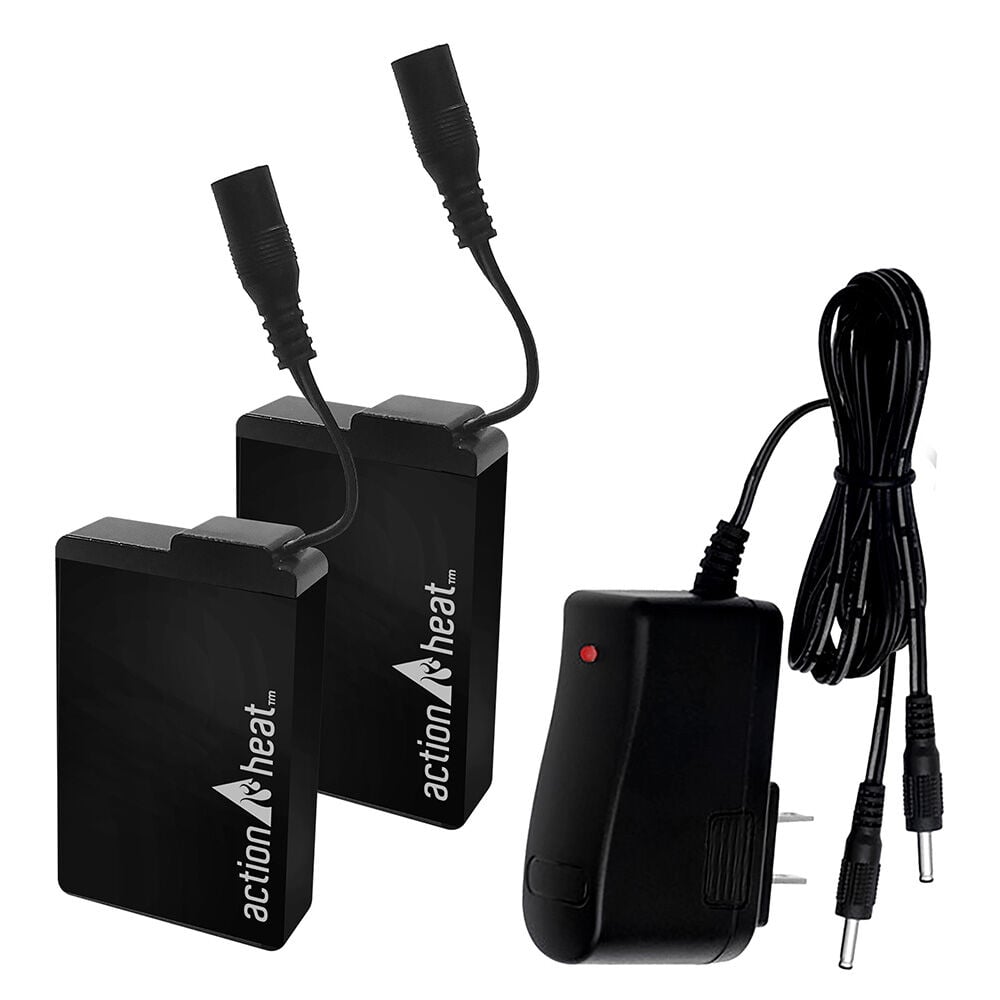 image of ActionHeat 7V 2200mAh Battery & Charger Kit (2 batteries, 1 charger), Black