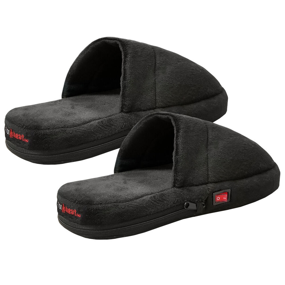image of ActionHeat AA Battery Heated Slippers - Black