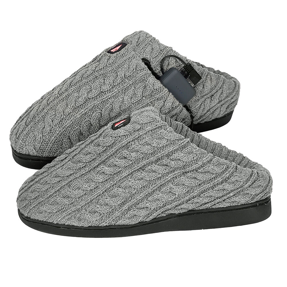 image of ActionHeat 5V Cable Knit Battery Heated Slippers