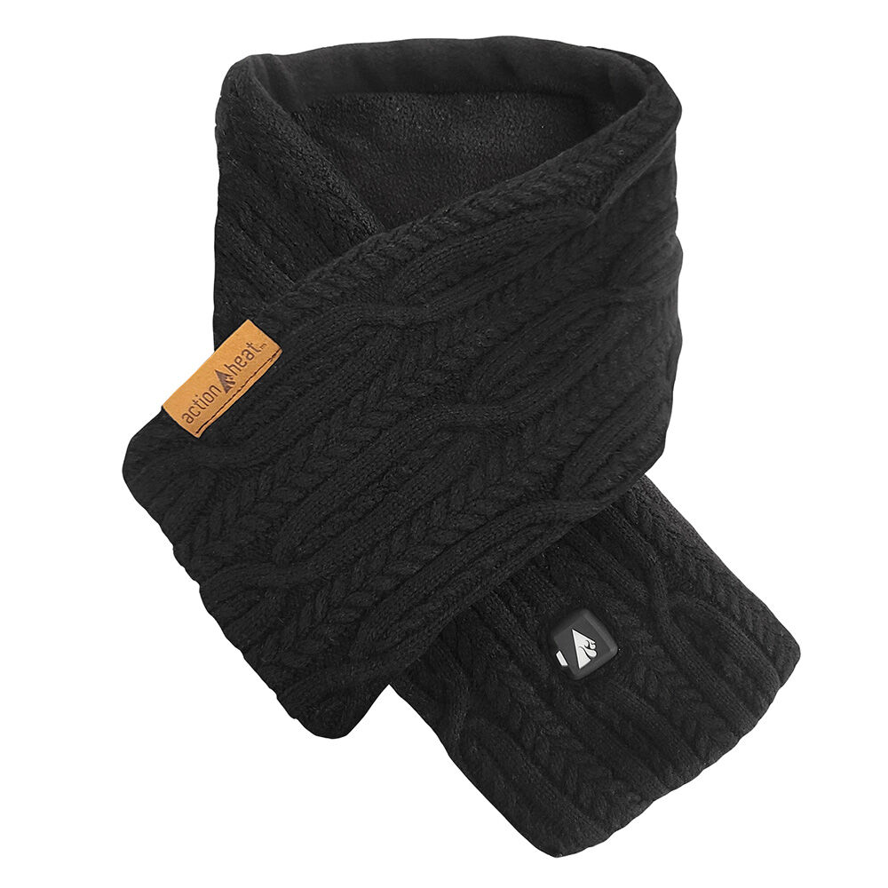 image of Unisex ActionHeat 5V Battery Heated Cable Knit Wrap Scarf