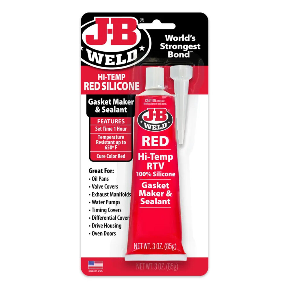 image of Hi-Temp Red Silicone Gasket Maker and Sealant, 3 oz