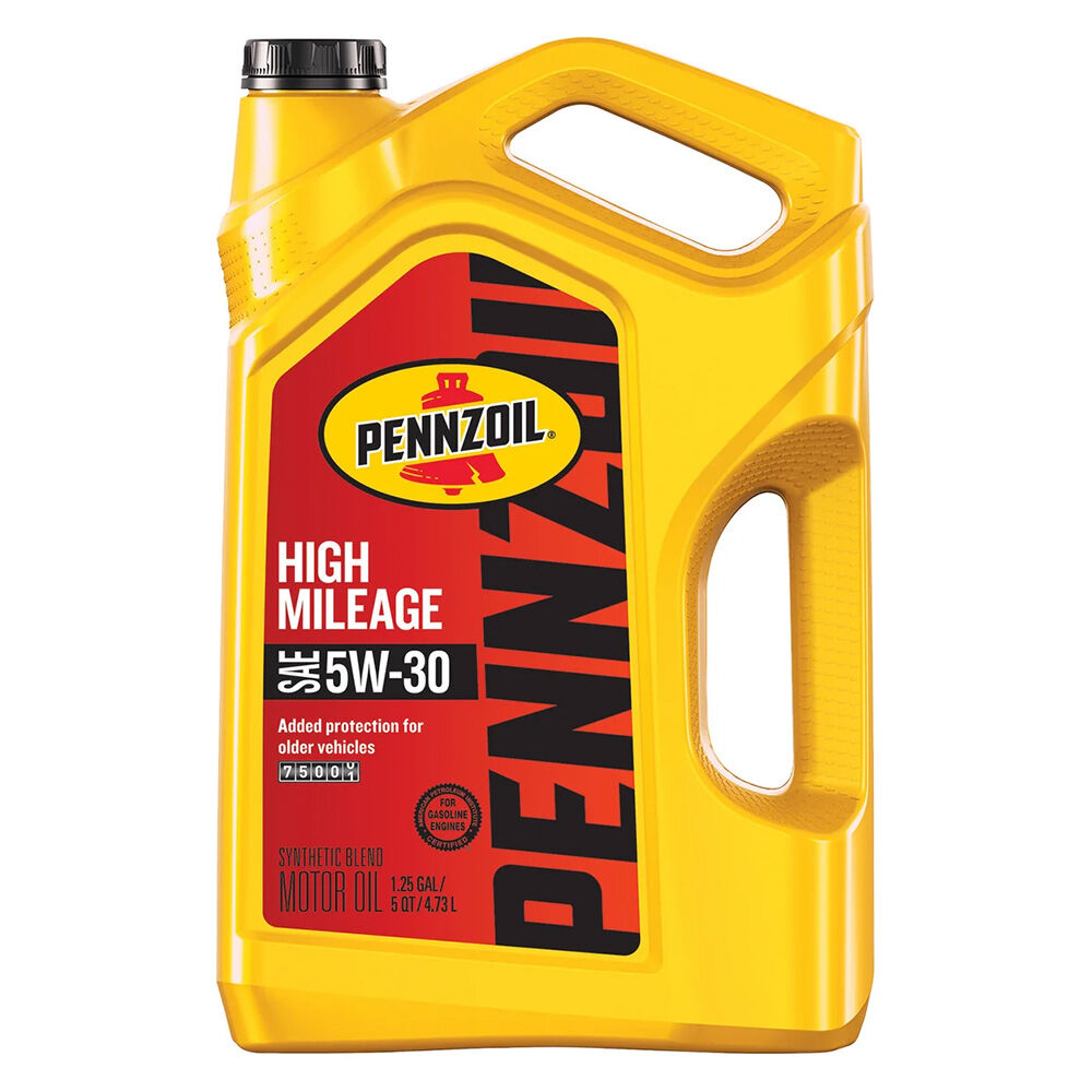 image of SAE 5W-30 High Mileage Motor Oil, 5 qt