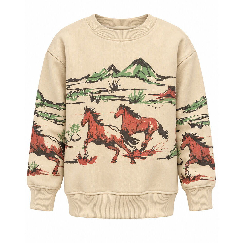 image of Kids' Horse Graphic Long Sleeve Sweatshirt