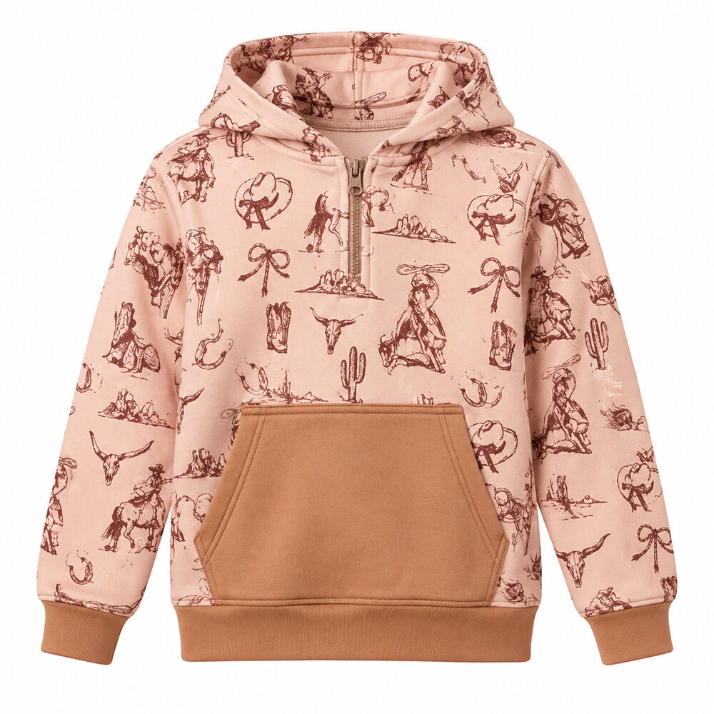 image of Kids' Western Print Hoodie