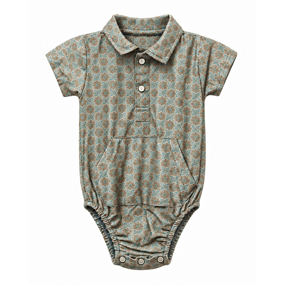image of Infant Western Polo Snap Onesie