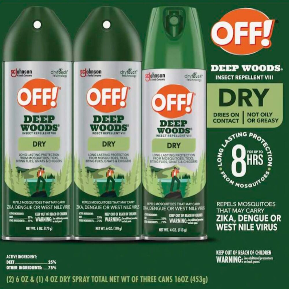 image of Deep Woods Insect Repellent - Contains (2) 6 Oz. cans and (1) 4 Oz. can.