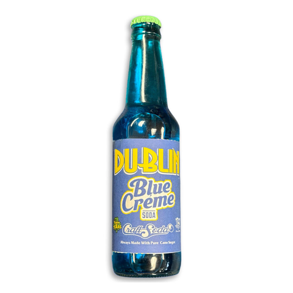 image of Glass Bottled Soda, Blue Crème, 12 oz