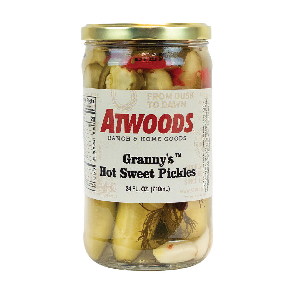 image of Grannys Hot Sweet Pickles, 24 oz