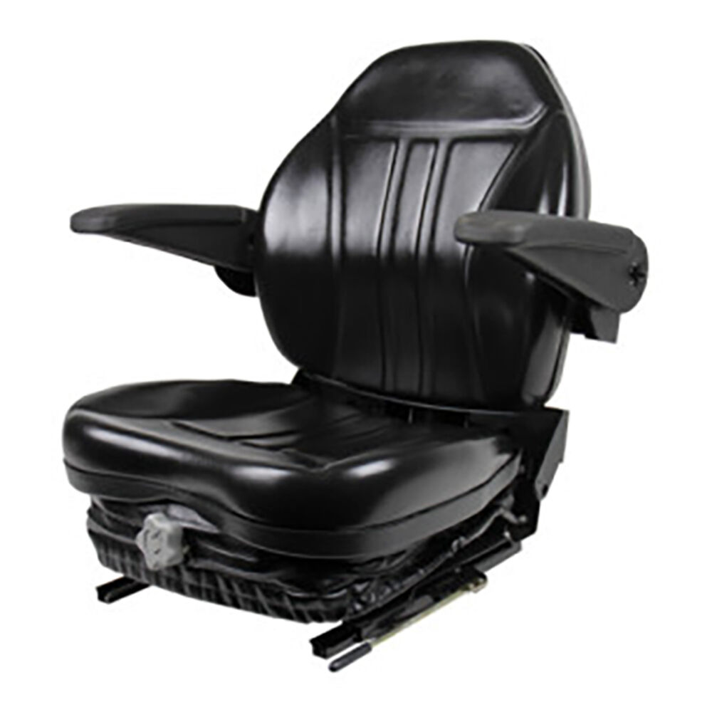 image of High-Back Seat with Integrated Suspension and Armrests - Black