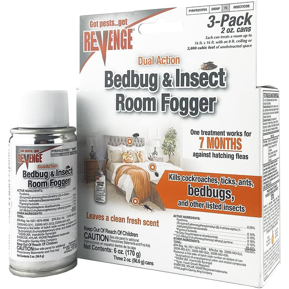 image of 6 oz Revenge Bedbug an Insect Room Fogger- 3 pk