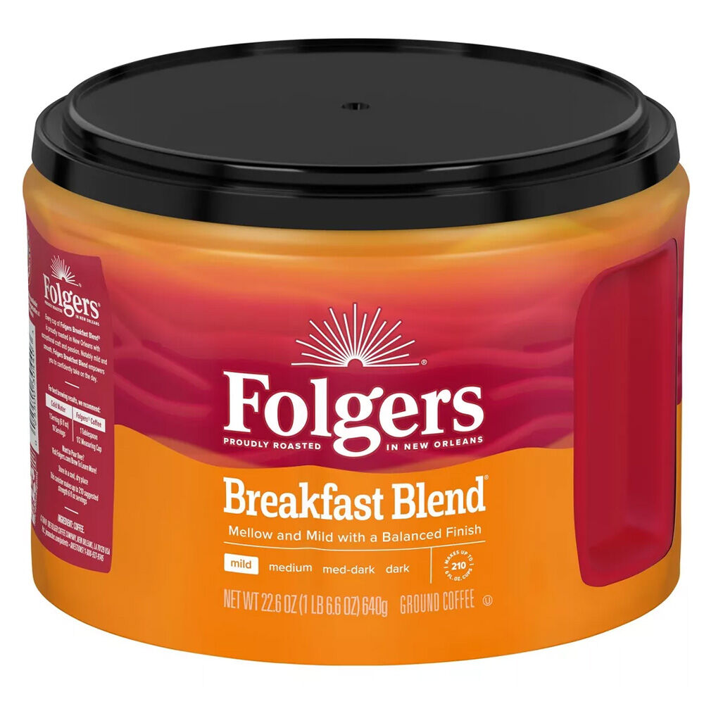 image of Mild Roast Ground Coffee, Breakfast Blend, 22.6 oz