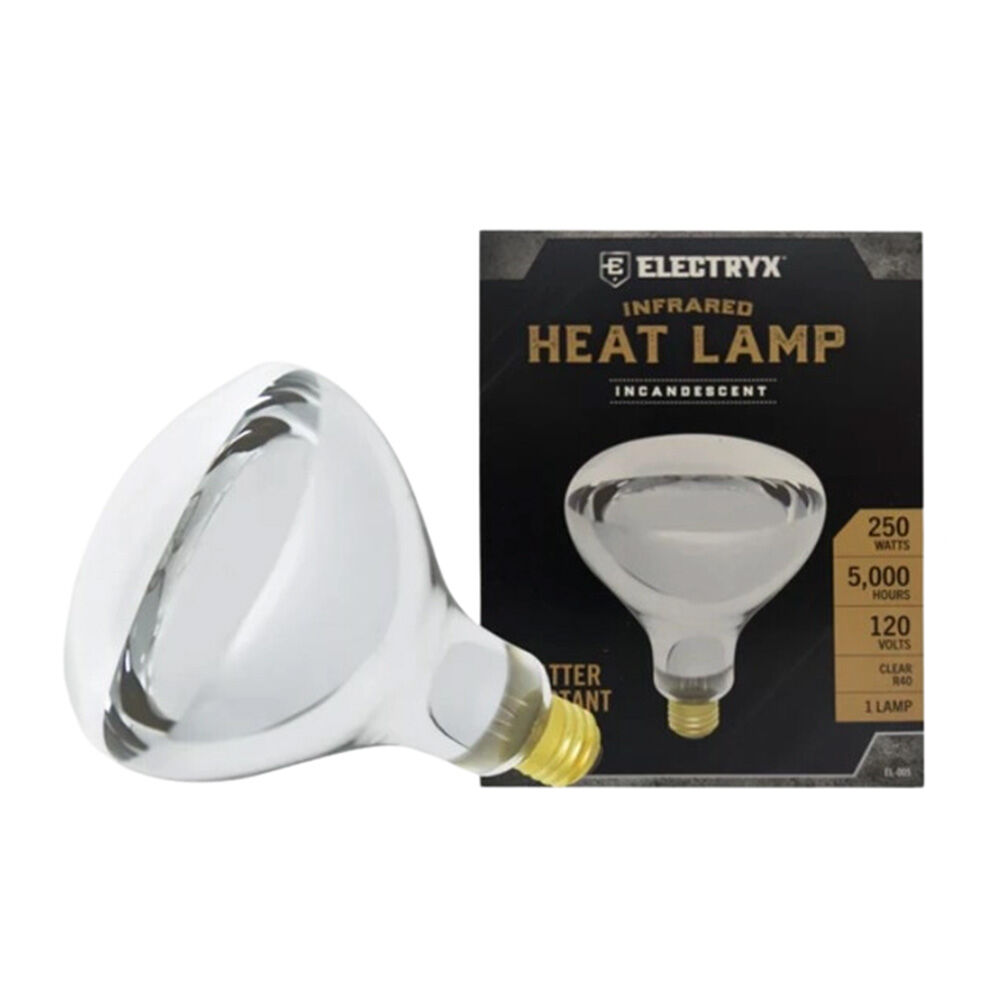 image of 250W Clear Heat Lamp Single Bulb