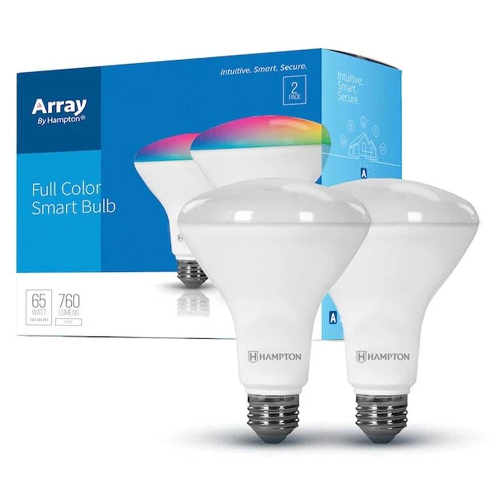 image of Full Color Smart Wi-Fi BR30 760 Lumen LED Flood Light Bulb, 2 pk