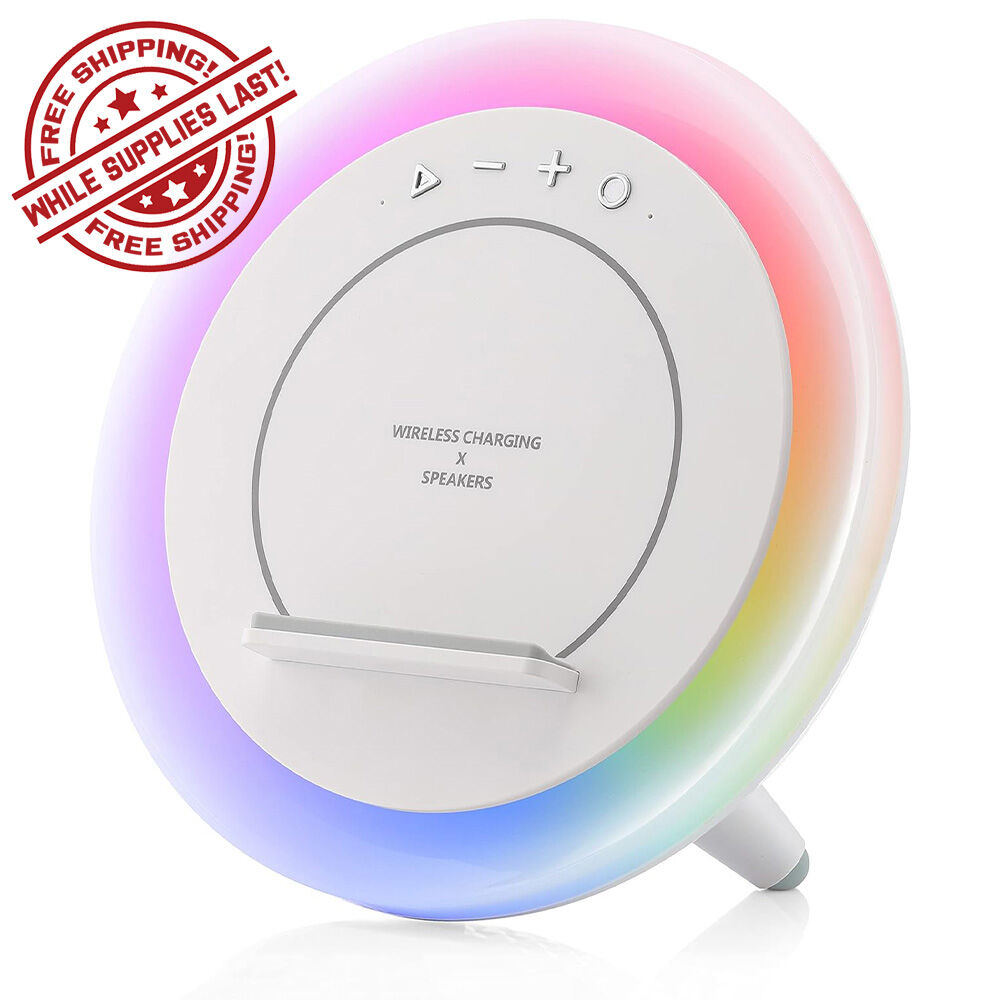 image of 4-in-1 Color Changing Night Lights with Wireless Charger and Bluetooth Speaker