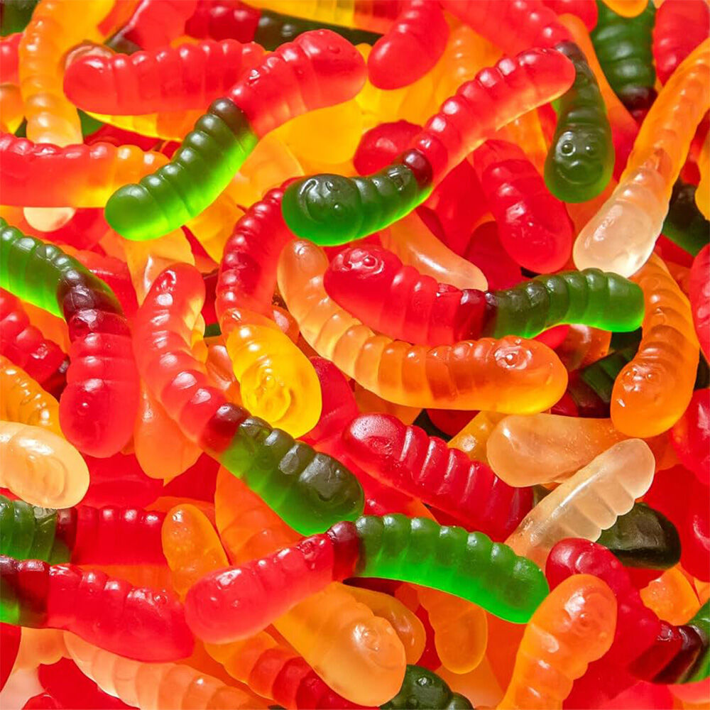 image of Assorted Gummi Worms Candy, 24 oz
