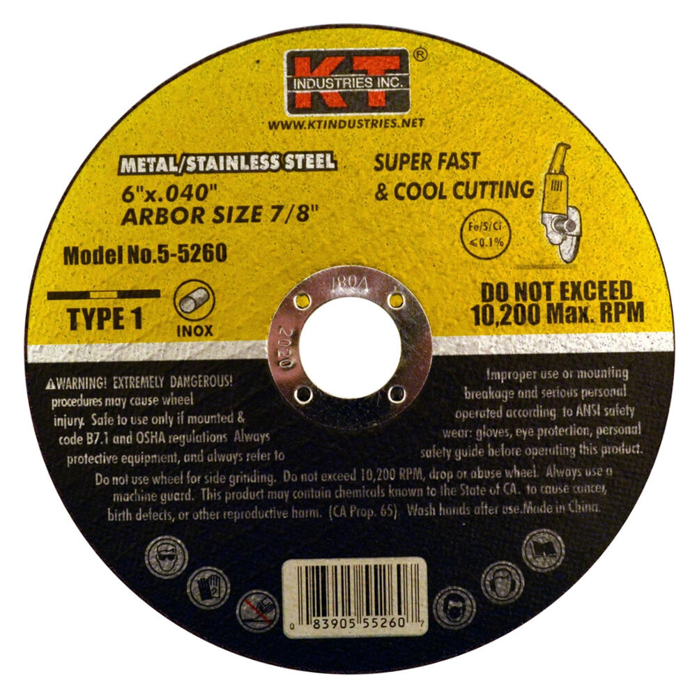 image of 6 in x 7/8 in x .040 in Metal Quick Cut Off Wheel