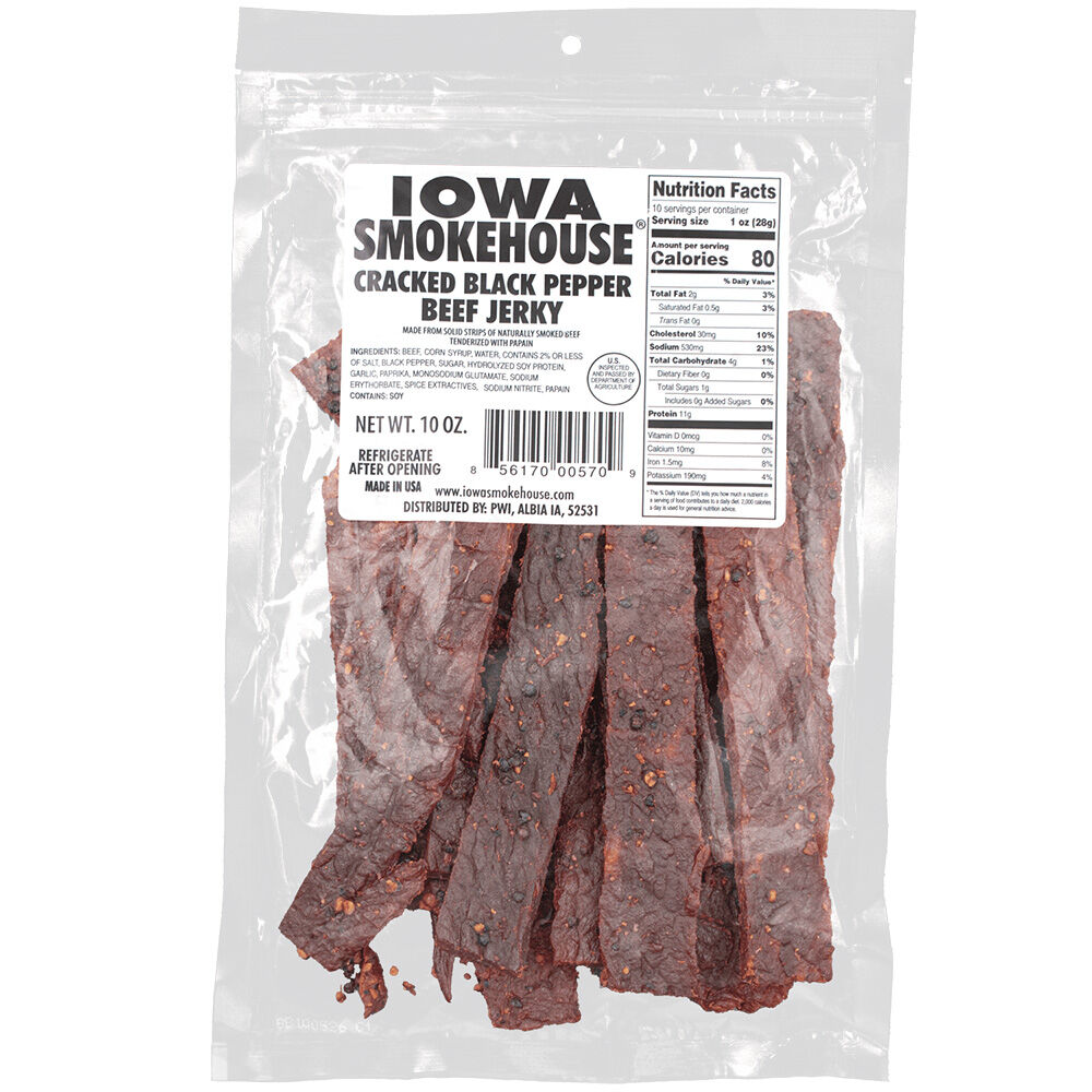image of Cracked Black Pepper Beef Jerky, 10 oz