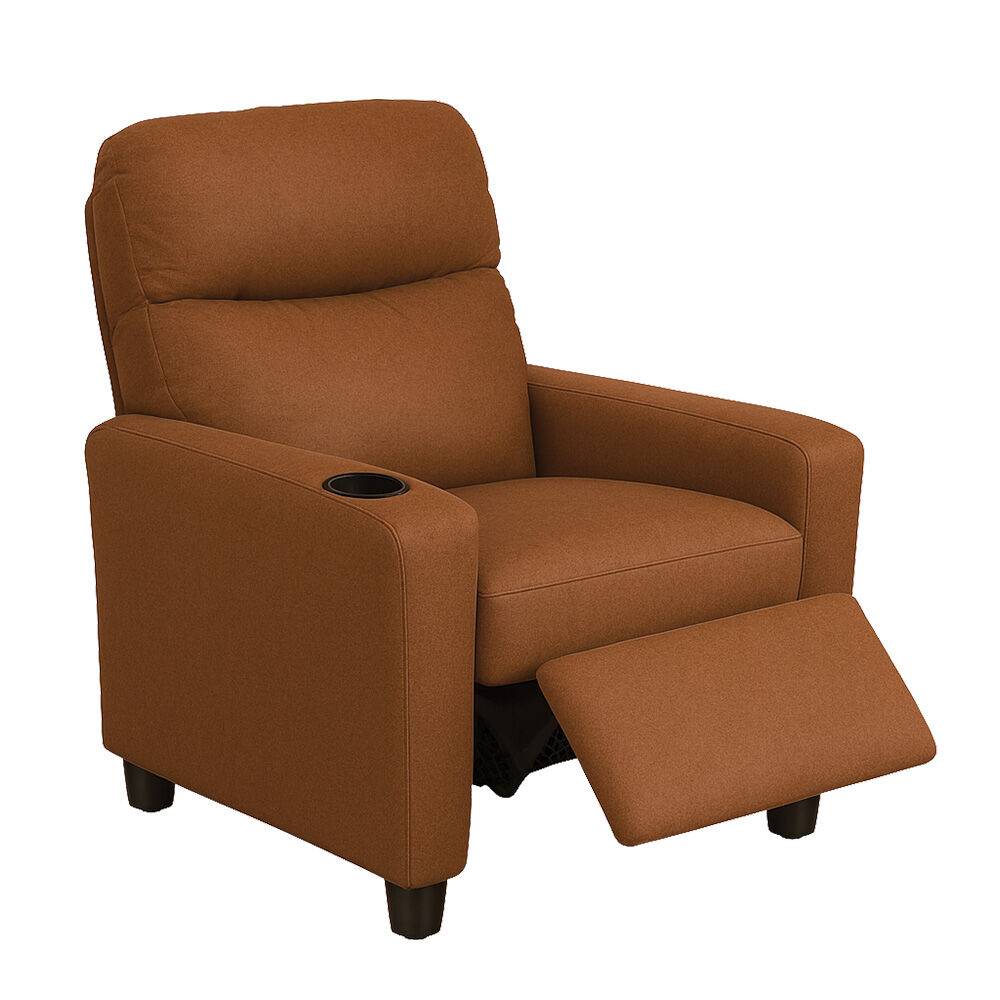 image of Kid's Recliner with Cup Holder, Rustic Brown