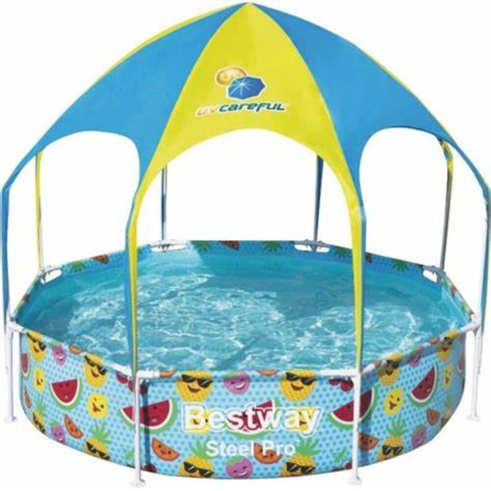 image of 8 ft Steel Pro Splash-n-Shade Above Ground Pool
