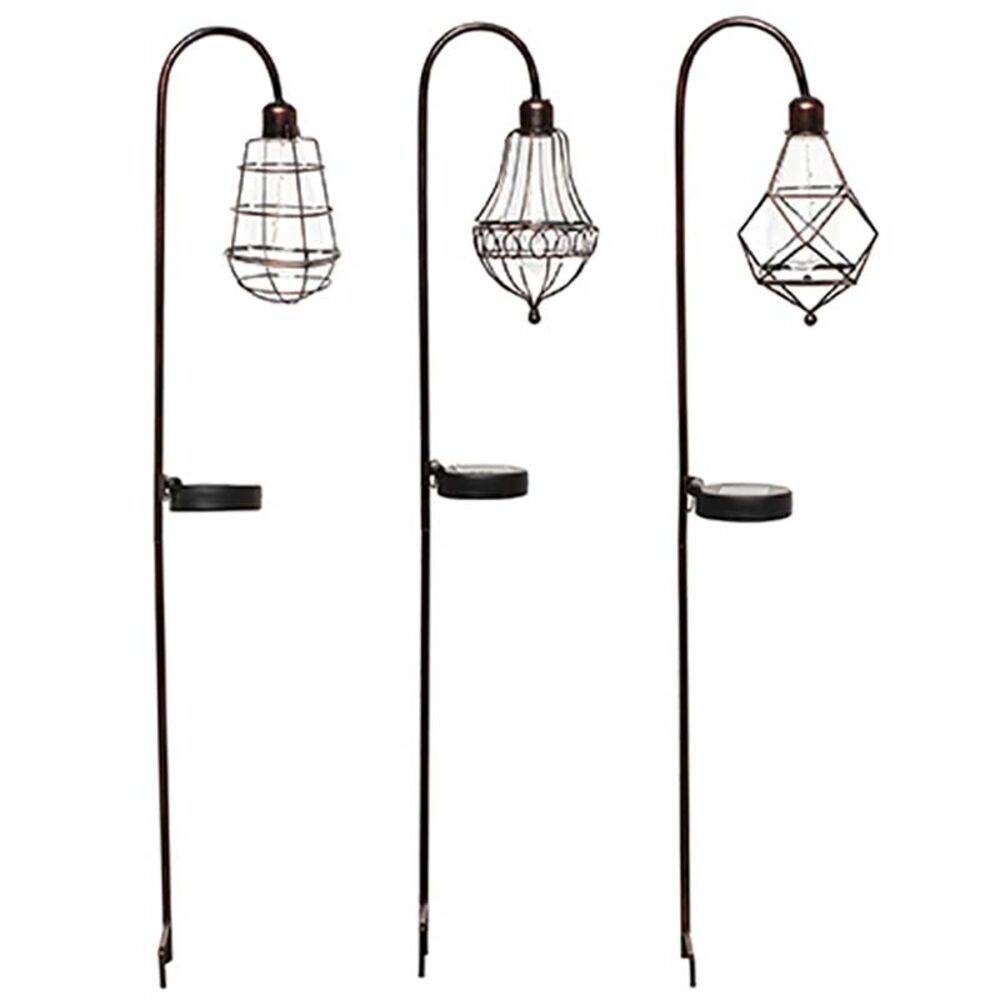 image of 20-in Solar Metal Vintage Light Bulb Stake, May Vary