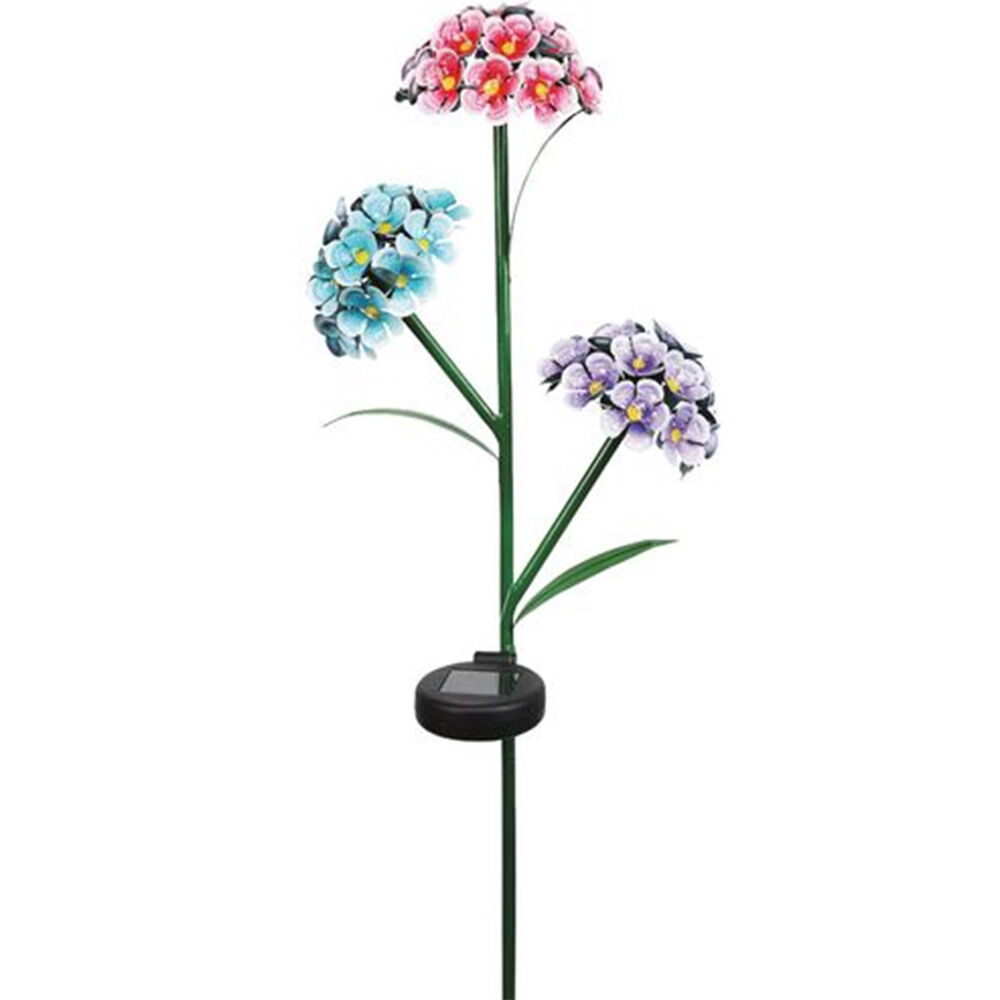 image of 35 in Garden Decor- Solar Stake, Iron Hydrangea