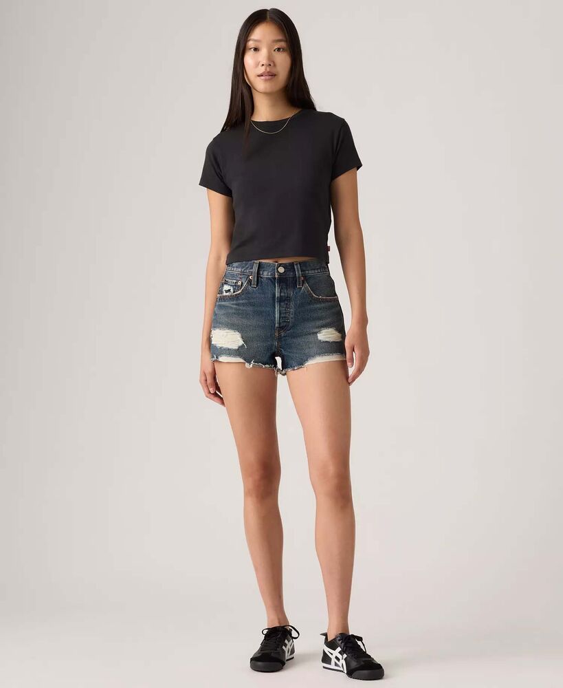 image of Women's 501 Button Fly High-Rise Denim Shorts, Jump Out