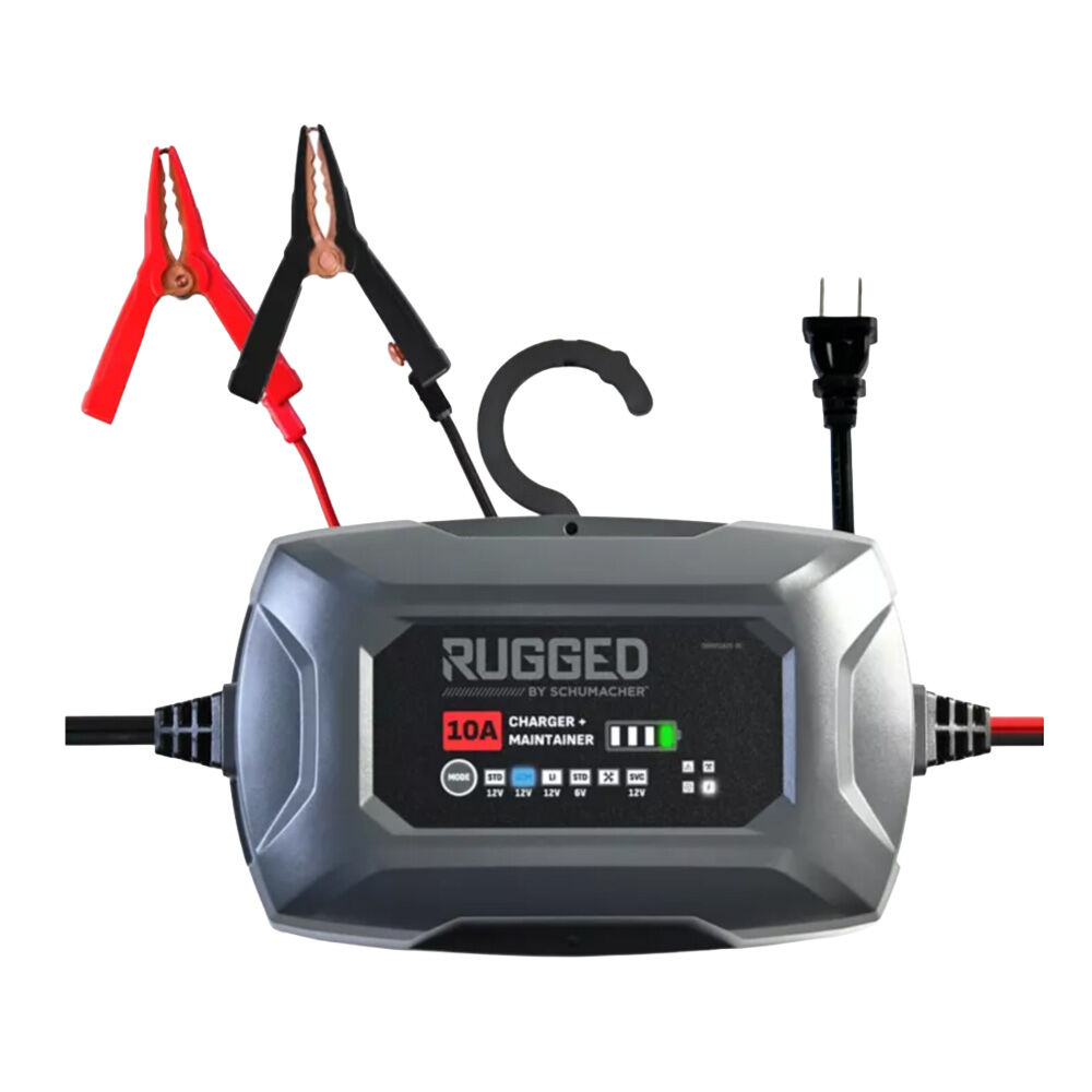 image of Rugged 10 Amp Car Battery Charger and Maintainer