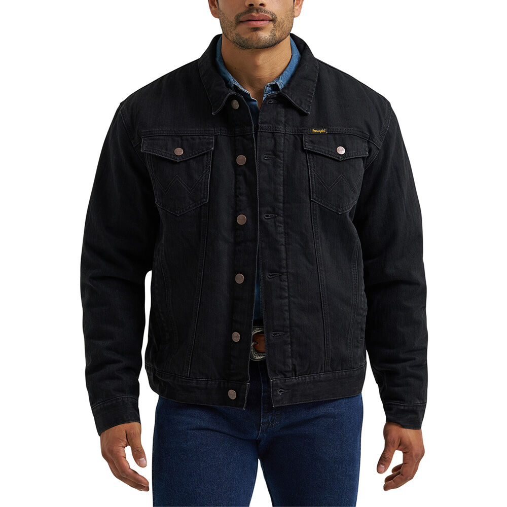 image of Men's Retro Sherpa Lined Western Denim Jacket
