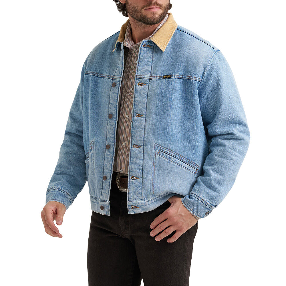 image of Men's Straight Yoke Sherpa Lined Denim Jacket