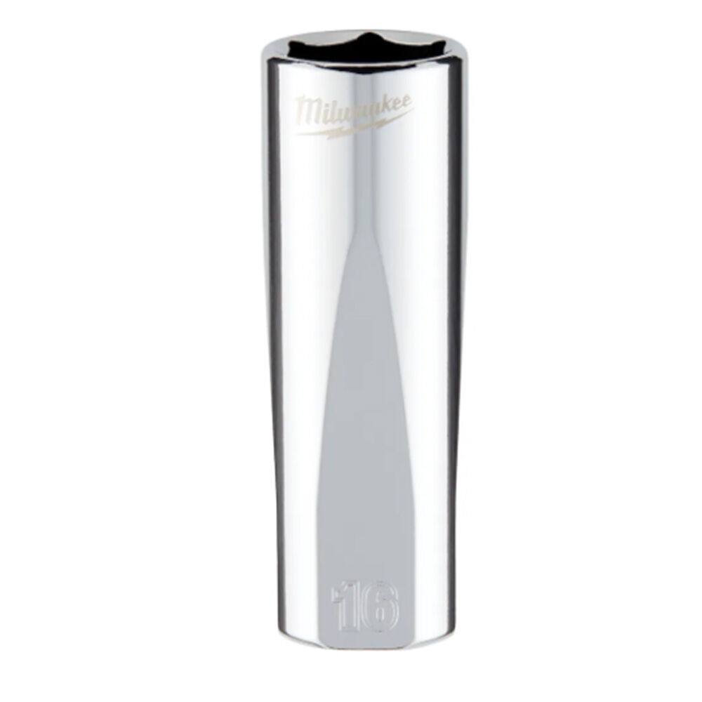 image of 3/8 in Drive 16mm Metric Deep Socket with FOUR FLAT Sides