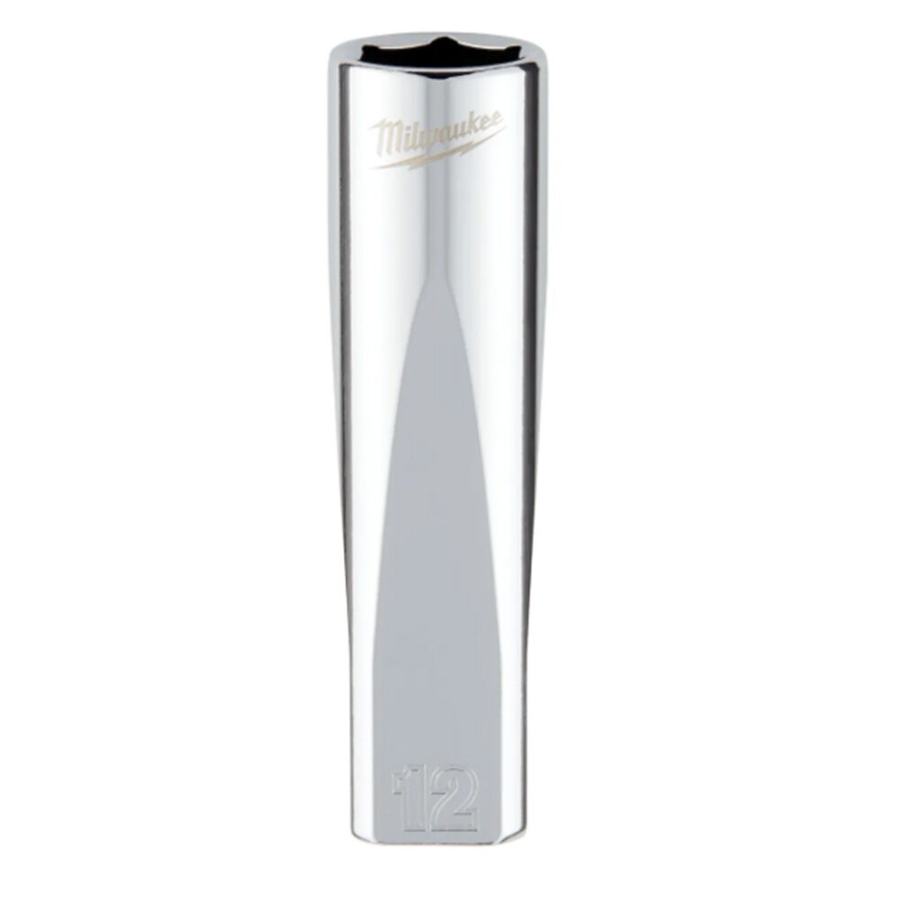 image of 3/8 in Drive 12mm Metric Deep Socket with FOUR FLAT Sides