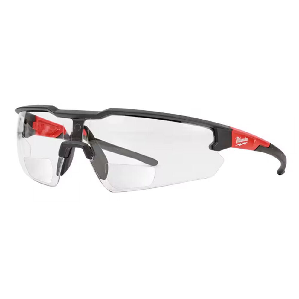 image of Clear +1.00 Bifocal Safety Glasses Magnified Anti-Scratch Lenses