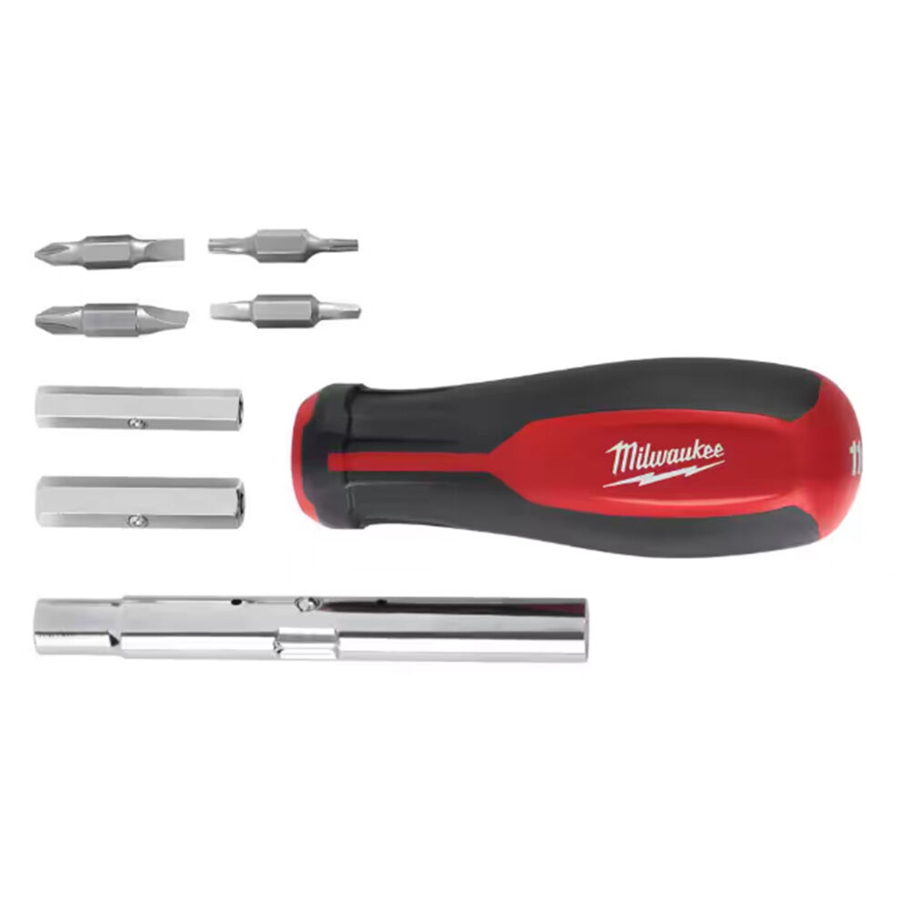 image of 11-in-1 Multi-Tip Combination Screwdriver with Square Drive Bits