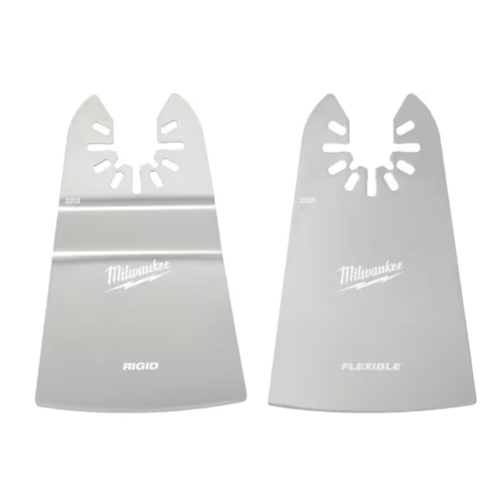 image of 2 in Stainless Steel Universal Fit Rigid/Flex Scraper Multi-Tool Oscillating Blade Kit- 2 pc