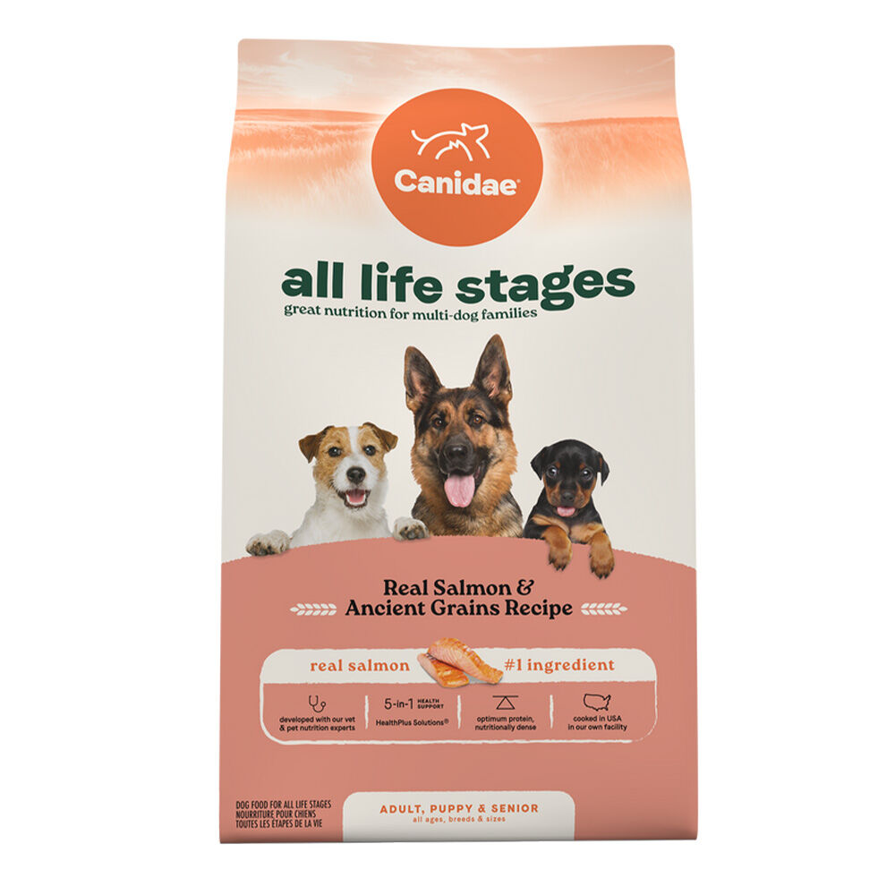 image of Dry Dog Food, All Life Stages, Real Salmon and Ancient Grains