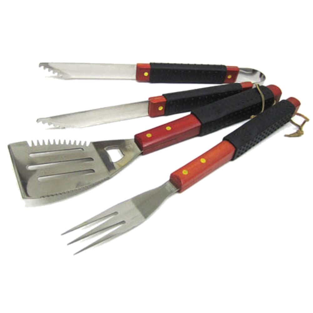 image of Wood 3 Piece BBQ Tool Set