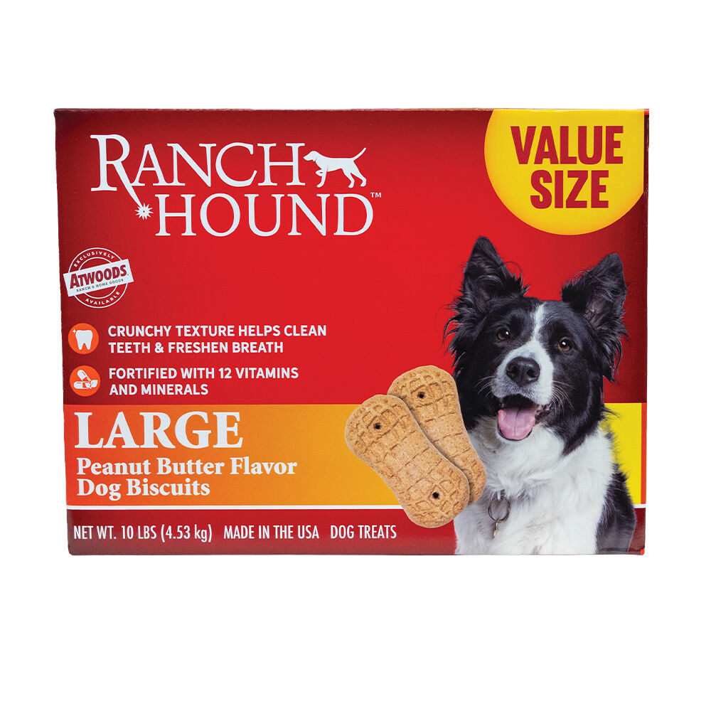 image of Peanut Butter Flavor Dog Biscuits, Large, 10 lb