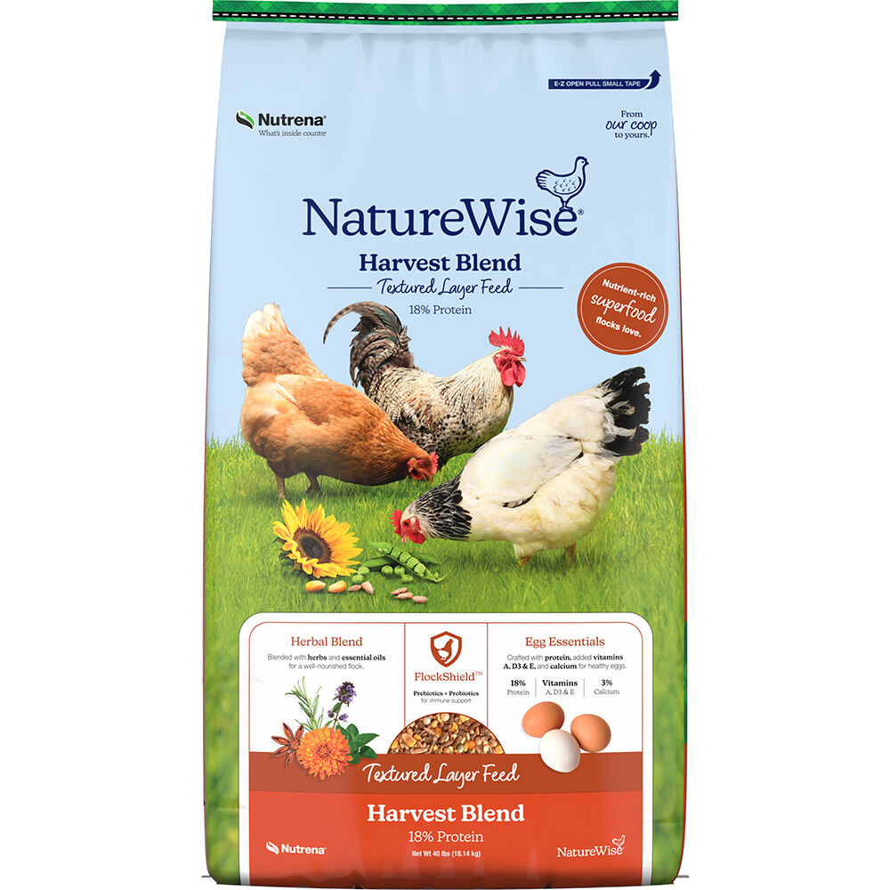 image of NatureWise Harvest Blend 18% Protein Textured Layer Feed, 40 lb
