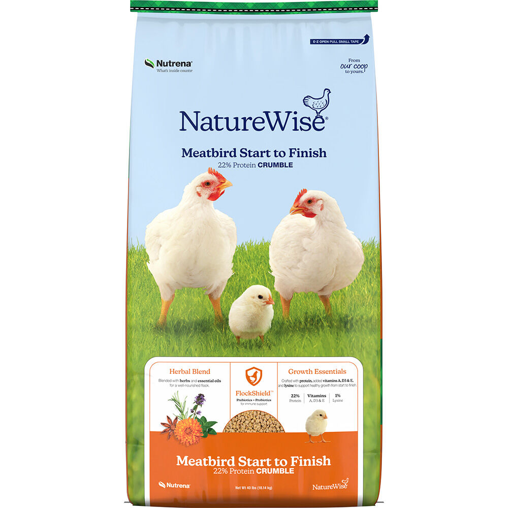 image of NatureWise Meatbird Start to Finish 22% Protein Crumble, 40 lb