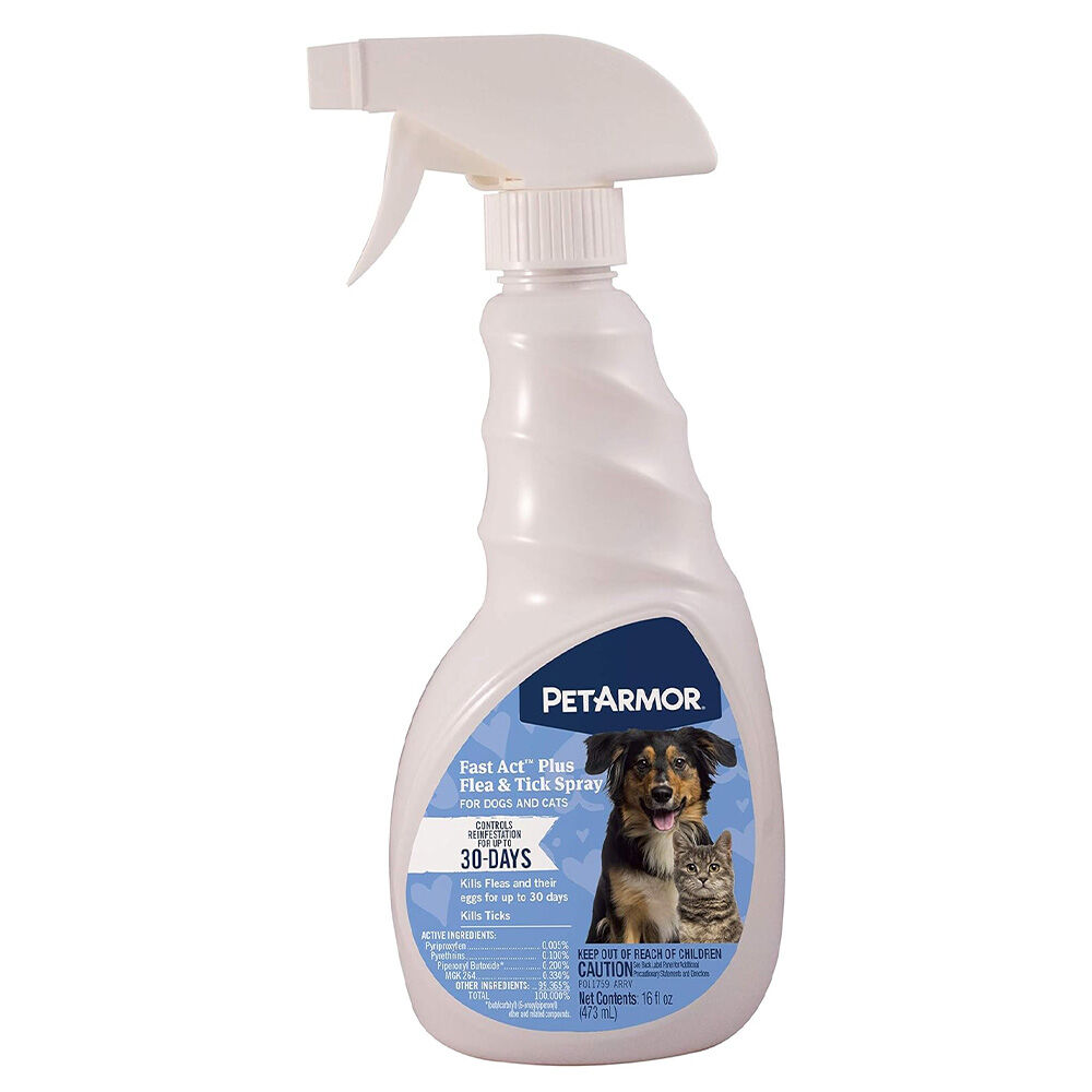 image of Fastact Plus Flea and Tick Spray for Dogs and Cats- 16 fl oz