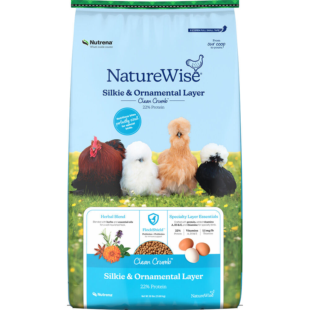 image of NatureWise Silkie and Ornamental Layer 22% Protein Clean Crumb, 30 lb