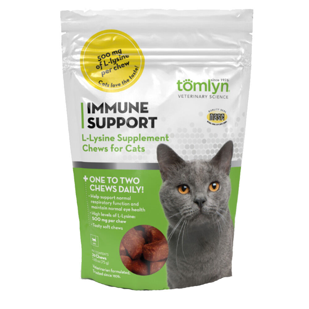 image of Cat Supplement- L-Lysine Immune Support, Fish-Flavored, 30 ct
